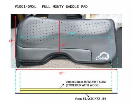 Cavallo Western FULL MONTY Weight Bearing Memory Foam Comfort Balance Saddlepad 