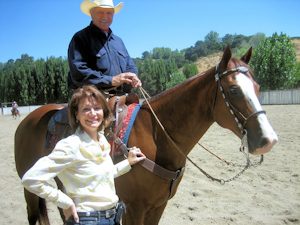 Image of Debbie Roberts-Loucks with her father, Monty Roberts