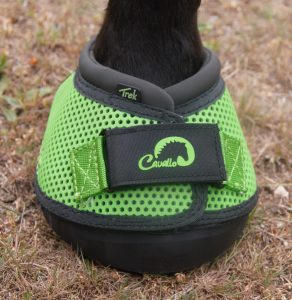Cavallo Green Trek Hoof Boot on hoof