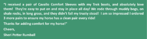 Cavallo Hoof Boots Comfort Sleeves Testimonial