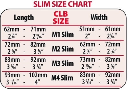 Cavallo CLB Size chart M1 - M4