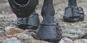Black Cavallo Leather Simple Horse Hoof Boots