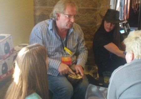 Greg Giles, Cavallo CEO, showing Navicular Bone on a cadaver hoof