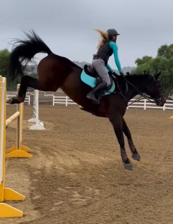 Zoey Luna jumping her horse in Cavallo Trek Boots