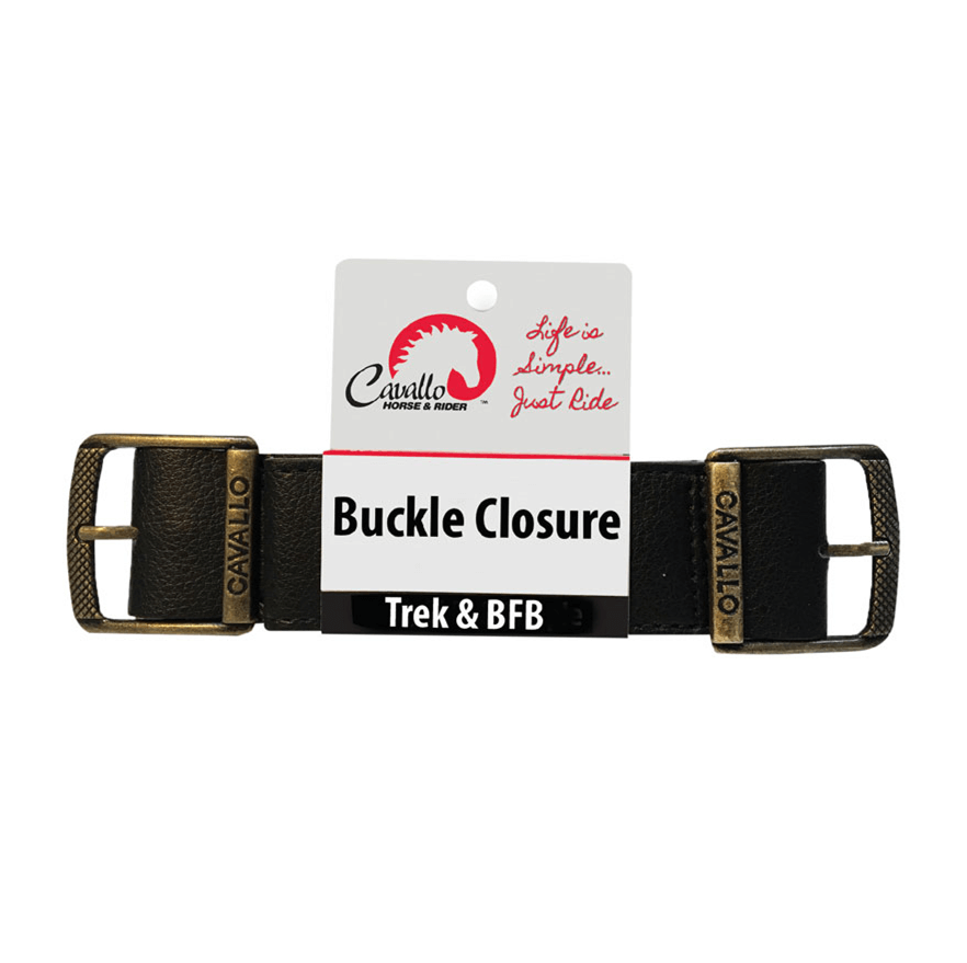 Cavallo Trek & BFB buckle closure for hoof boots, durable equine gear accessory for horse care.
