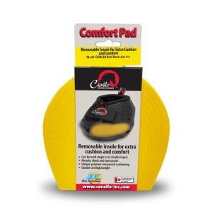 Cavallo hoof boots comfort pad, removable insole for cushion, fits size 0-6, enhances equine gear for horse care.