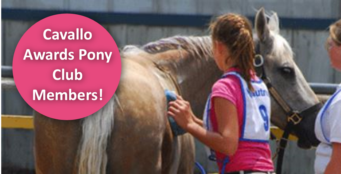 Cavallo hoof boots awarded to Pony Club members during equine care event, emphasizing horse grooming essentials.