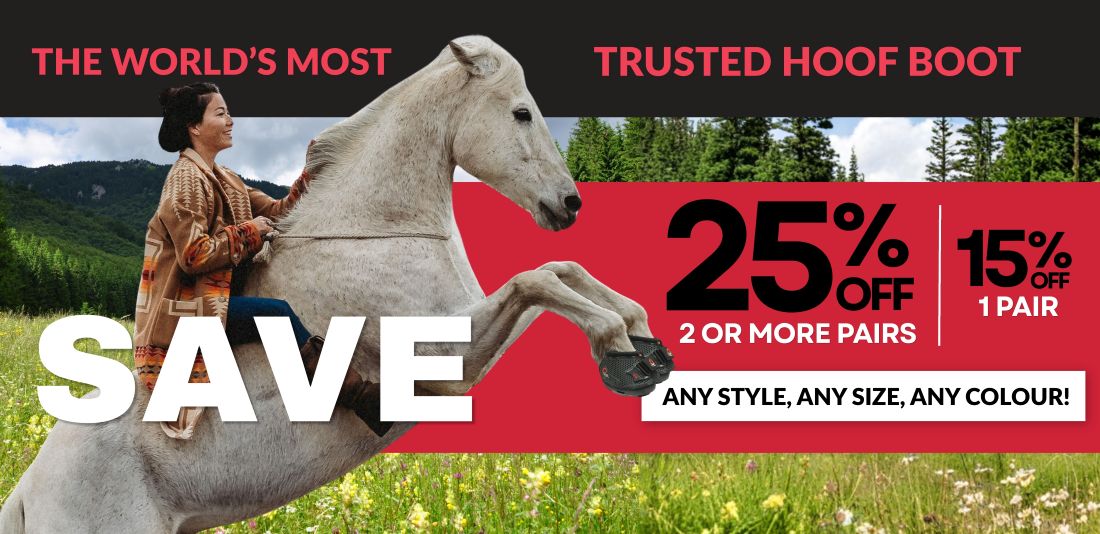 CavalloREVOLUTION landing page - get up to 25% off Cavallo Hoof Boots header image mobile