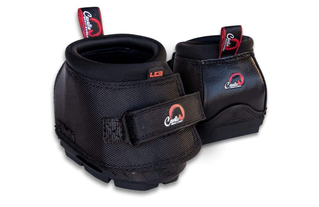 Cavallo Black LEB donkey hoof boots Back & Front