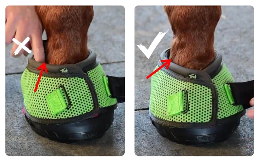 how to fasten Cavallo Boots for tighter collar fit & finer boned horses